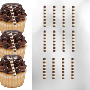 Dark And White Fine Twister Chocolate Edible Dessert Decoration Chocolate 12ct
