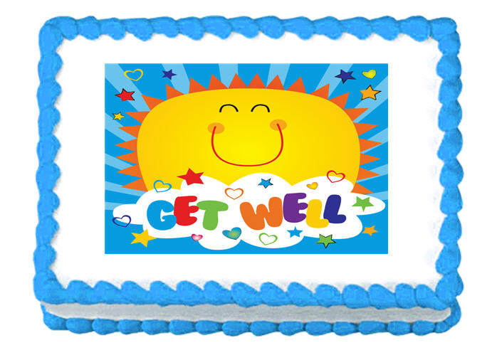 Get Well Sun Edible Cake Decoratoin Topper
