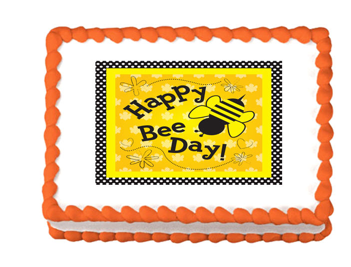 Happy Bee Day! Edible Cake Decoratoin Topper