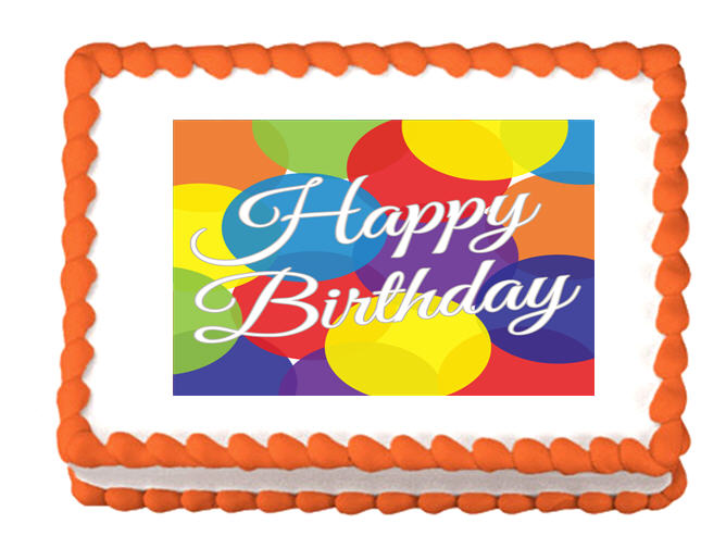 Happy Birthday elegant Balloons Edible Cake Decoratoin Topper