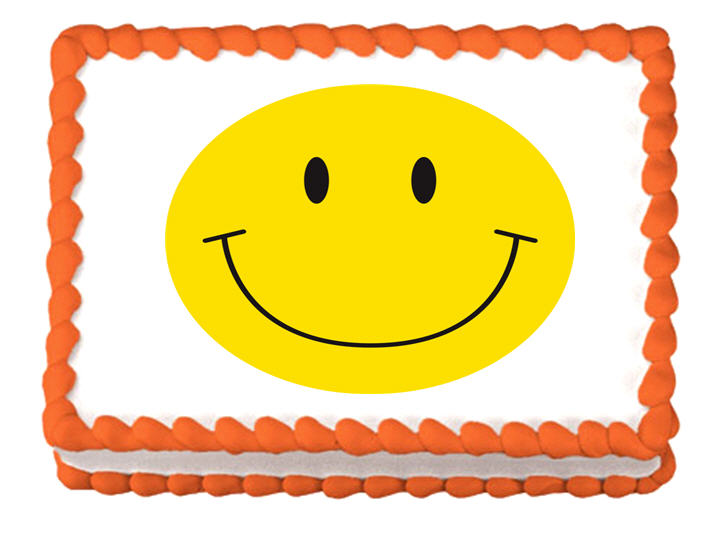 Smiley Face Edible Cake  Edible Cake Decoratoin Topper