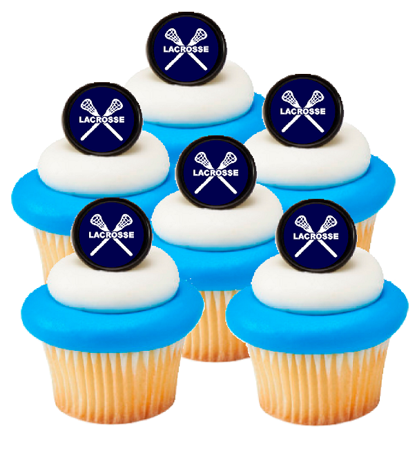 Lacrosse Easy Toppers Cupcake Decoration Rings -12pk Toppers