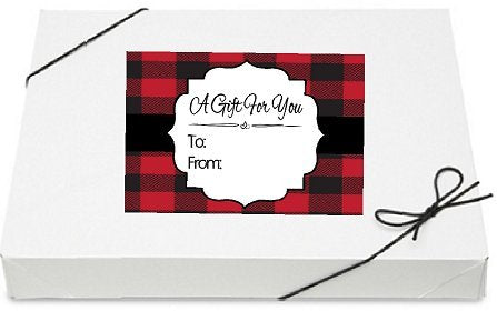 BundleofBeauty Brand Large 5pack 2-Piece Shirts - Jacket- Clothes Gift Boxes with Holiday - Christmas Gift Tags (White Boxes- Buffalo Lumberjack Plaid Tags)