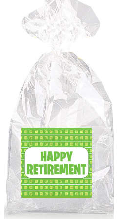 Green Happy Retirement  Party Favor Bags with Ties - 12pack