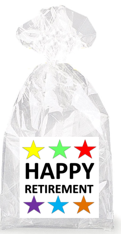 Happy Retirement Rainbow Stars  Party Favor Bags with Ties - 12pack