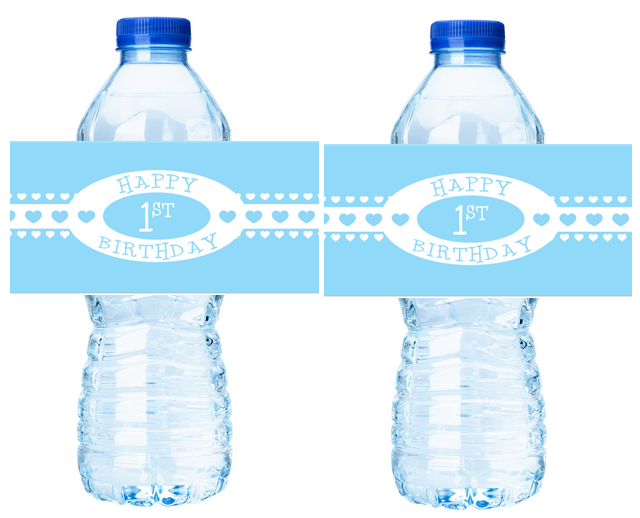 Boy Happy Birthday Party Water Bottle Decorations Labels Stickers