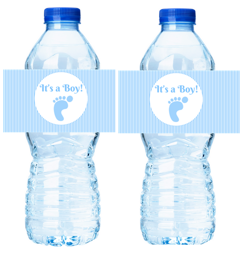 It’s a Boy Stripes -Baby Shower  Water Bottle Labels - Stickers