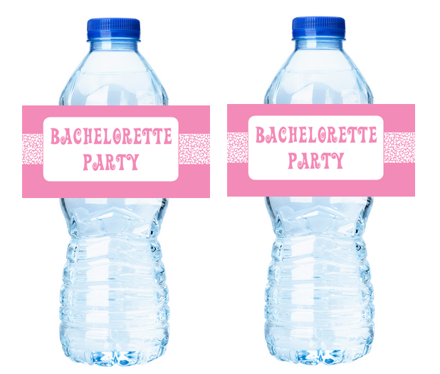 Bachelorette Party  Decorations-  Water Bottle Label Stickers Pink