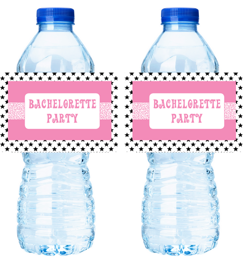 Stars Bachelorette Party Water Bottle Decorations Labels