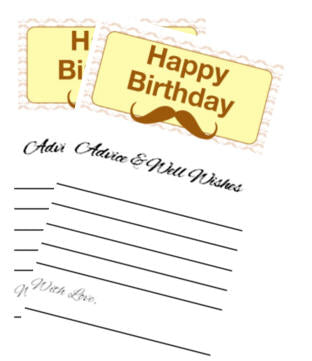 Happy Birthday-Mustache Advice Cards -40pk