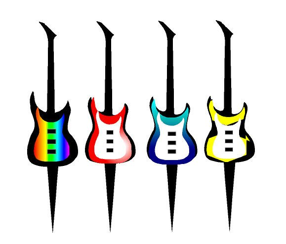 12pack Guitar Cake - Cupake Decoration Toppers