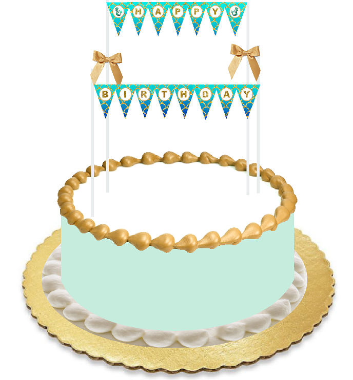 Mermaid Scales Happy Birthday Cake Decoration Bunting Banner Topper