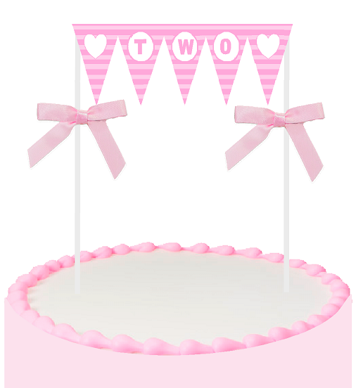 2nd Birthday - Anniversary Cake Food Decoration Bunting Banner Topper