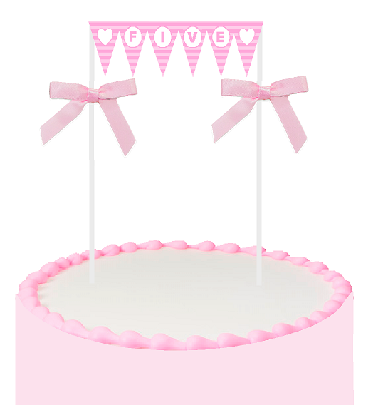 5th Birthday - Anniversary Cake Food Decoration Bunting Banner Topper