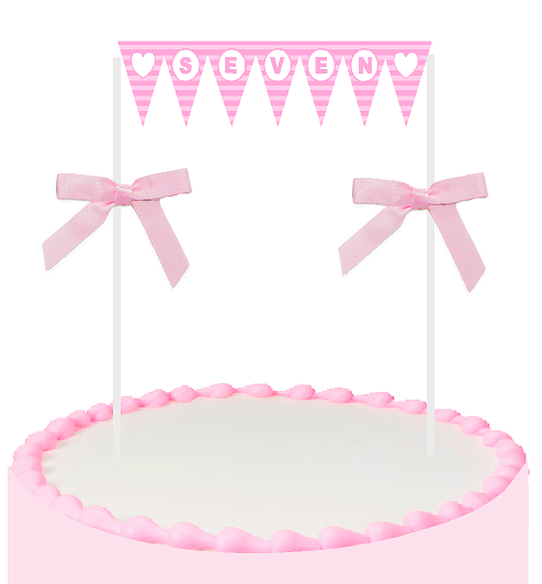 7th Birthday - Anniversary Cake Food Decoration Bunting Banner Topper