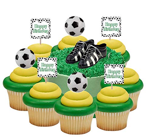 Soccer Cake Topper with 12 Soccer heme Cupcake Topper Picks