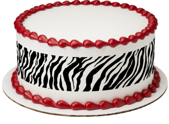 Safari Zebra Stipes Animal Birthday Peel  & STick Edible Cake Topper Decoration for Cake Border