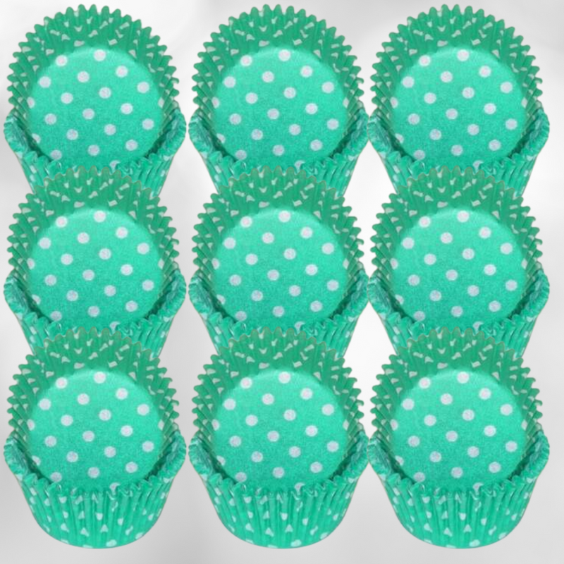 Green & White Polka Dot Cupcake Liners Baking Cups -50pack