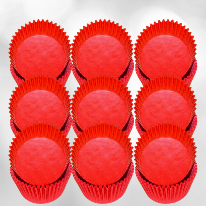 Red Solid Colored Cupcake Liners Baking Cups -50pack