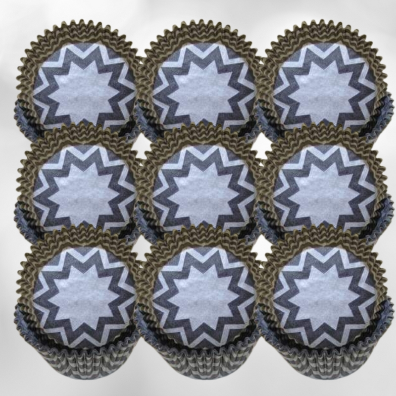 Black and Grey Chevron Standard Cupcake Liners Baking Cups -50pack