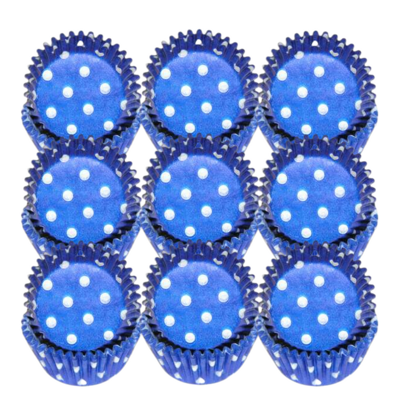 Blue & White Polka Dot Cupcake Liners Baking Cups -50pack