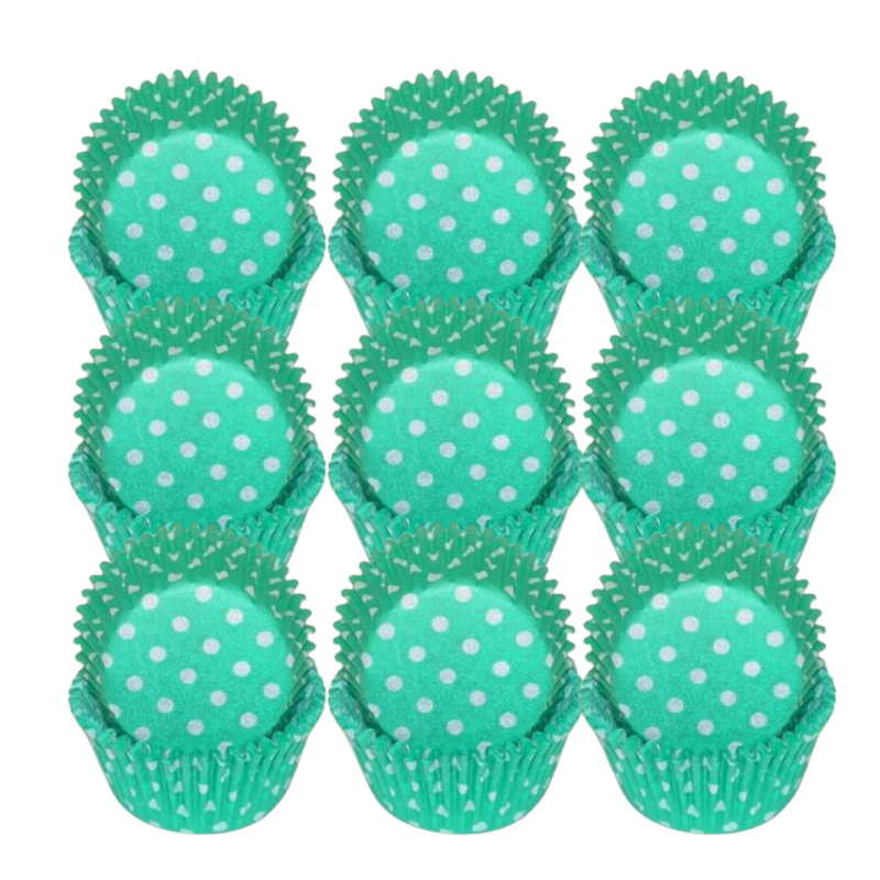 Green & White Polka Dot Cupcake Liners Baking Cups -50pack