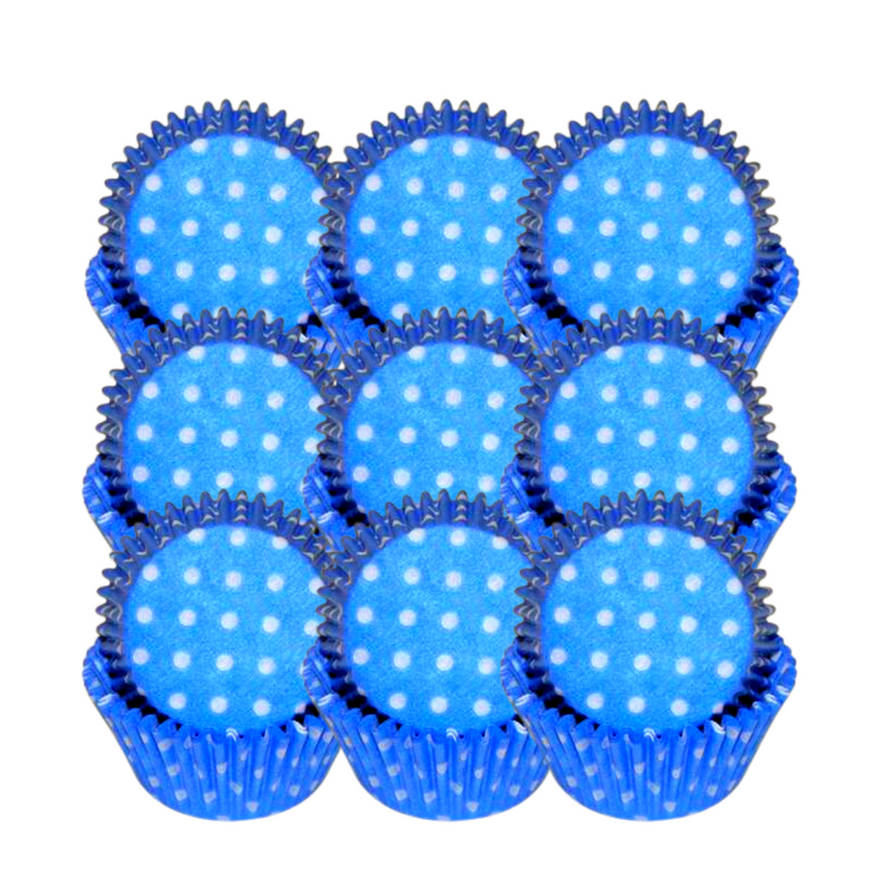 Light Blue & White Polka Dot Cupcake Liners Baking Cups -50pack