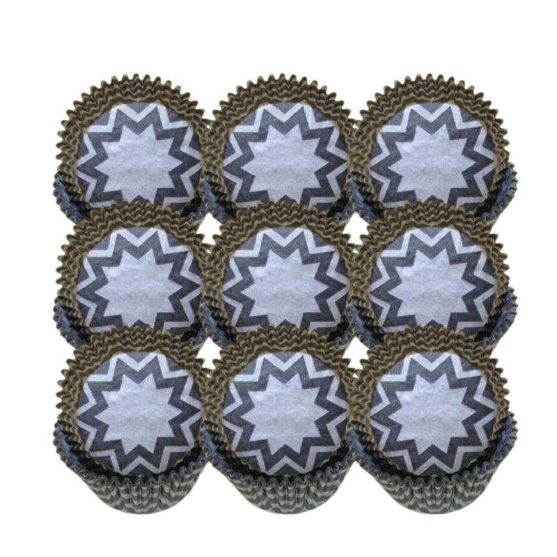 Black and Grey Chevron Standard Cupcake Liners Baking Cups -50pack