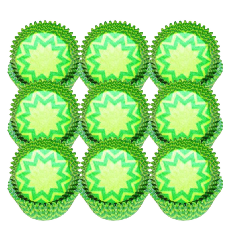Lime and Green Chevron Cupcake Liners - Baking Cups -50pack