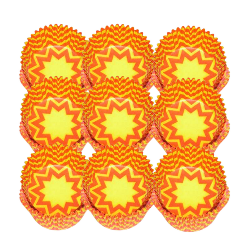 Orange and Yellow Chevron Standard Cupcake Liners Baking Cups -50pack