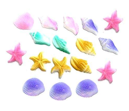 12pk Pastel Sea Creatures Beach Sea Shell Star Cake Cupcake Sugar Decoration Toppers