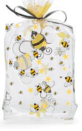 Happy Bee Cello Bags - Food & Party Favor Treat Bags -25ct