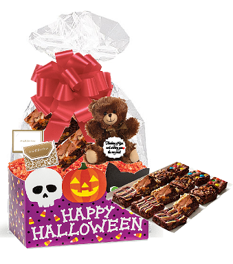 Happy Halloween Gourmet Food Gift Basket Chocolate Brownie Variety Gift Pack Box (Individually Wrapped) 12pack