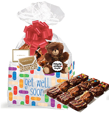Get Well Gourmet Food Gift Basket Chocolate Brownie Variety Gift Pack Box (Individually Wrapped) 12pack