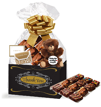 Thank You Gourmet Food Gift Basket Chocolate Brownie Variety Gift Pack Box (Individually Wrapped) 12pack