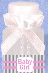 Baby Girl Grey Stripes 12pack Mini Bubble Favors