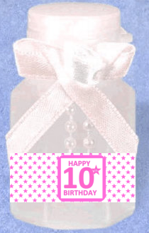 Happy Tenth Pink 12pack Mini Bubble Favors