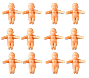 Mardi Gras King Cake Babies – 12 Pack | Traditional Baby Figurines for King Cake, Crafts & Party Favors