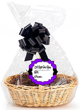 Violet 2Pack Designer Cello Bags - Tags - Bows Cellophane Jumbo Gift Basket Packaging Bags Flat 30" x 40"