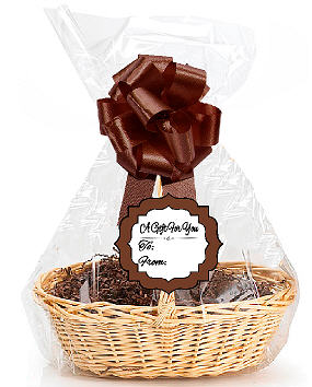 Brown 2Pack Designer Cello Bags - Tags - Bows Cellophane Jumbo Gift Basket Packaging Bags Flat 30" x 40"