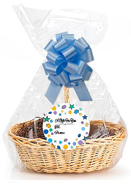Blue Stars 2Pack Designer Cello Bags - Tags - Bows Cellophane Jumbo Gift Basket Packaging Bags Flat 30" x 40"