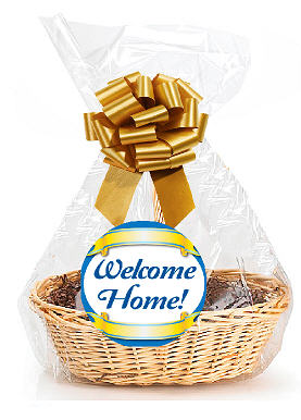 Welcome Home 2Pack Designer Cello Bags - Tags - Bows Cellophane Jumbo Gift Basket Packaging Bags Flat 30" x 40"