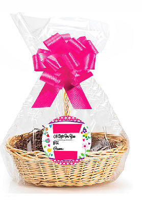 Pink Garden 2Pack Designer Cello Bags - Tags - Bows Cellophane Jumbo Gift Basket Packaging Bags Flat 30" x 40"