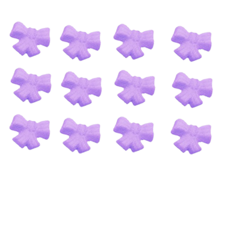 12pk Shimmer Lavendar Ribbon Bows Cake Cupcake Sugar Decoration Topper