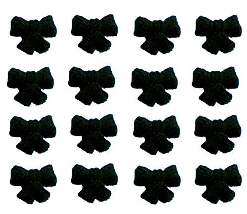 12pk Shimmer Black Ribbon Bows Cake Cupcake Sugar Decoration Toppers…