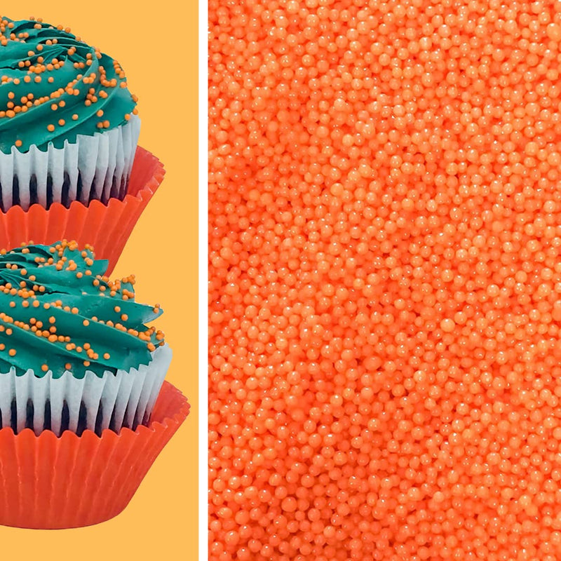 Orange Nonpareils Bake In Sprinkle On Edible Confetti Sprinkles Toppings For Cake Cookie Cupcake Icecream Donut 4oz