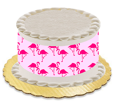 Flamingo Edible Cake Decoration Wrap Ribbon Topper