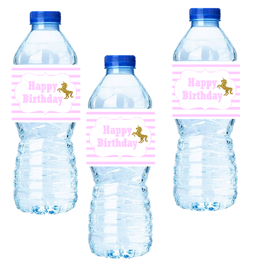 15pack Unicorn Water Bottle Labels