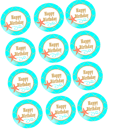 12pack Mermaid 2inch Edible Cucpake - Cookie Decoration Frosting Images