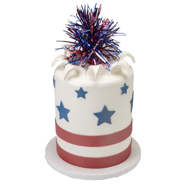 Independence Day Mylar Spray 4th of July -12pk Cupcake - Desert  Decoration Topper Picks